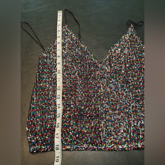 Altar'd State Black Multicolor Sequin Camisole - Picture 13 of 14